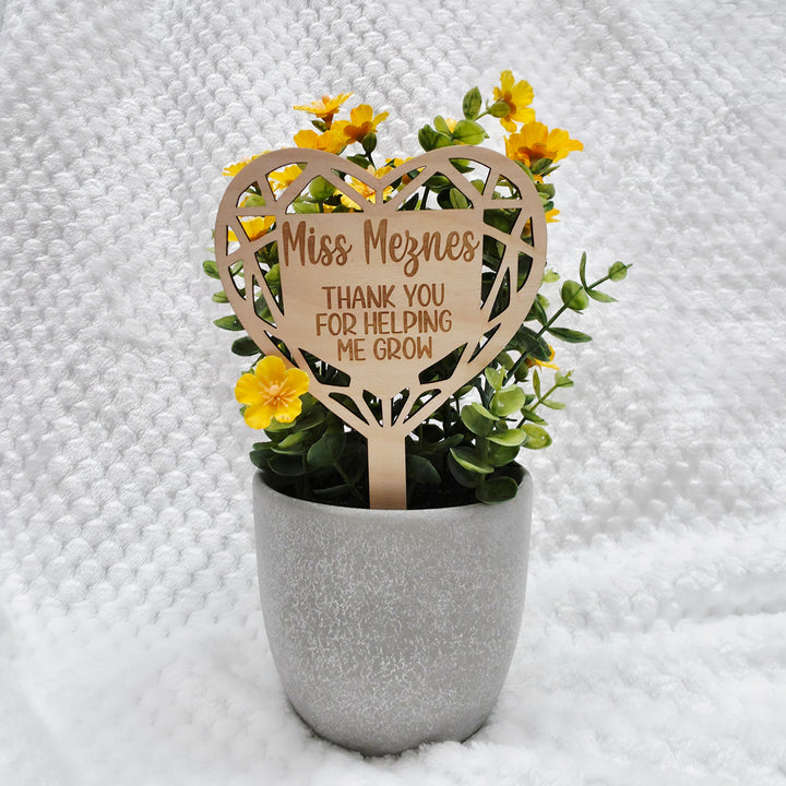 Personalised Heart Shape Planter Stick (stick only)
