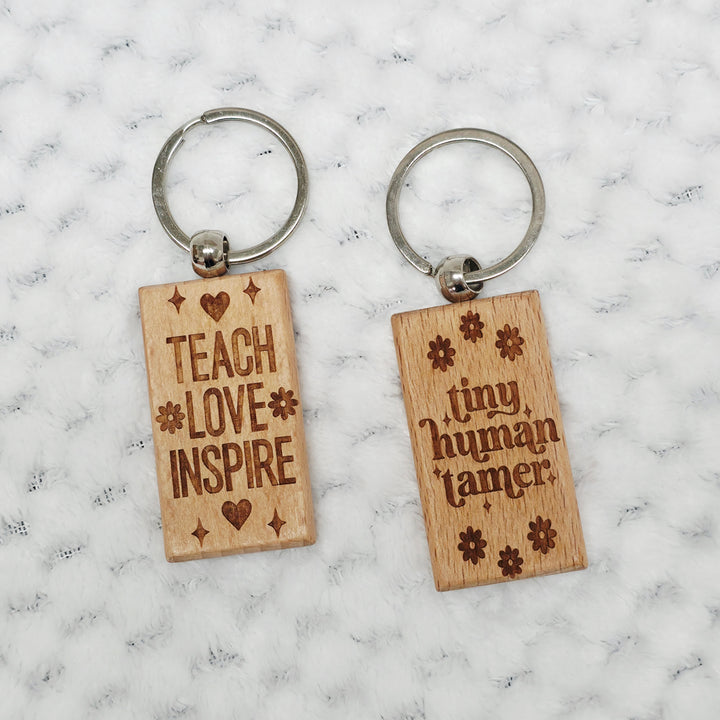 Wooden Teacher Keyring
