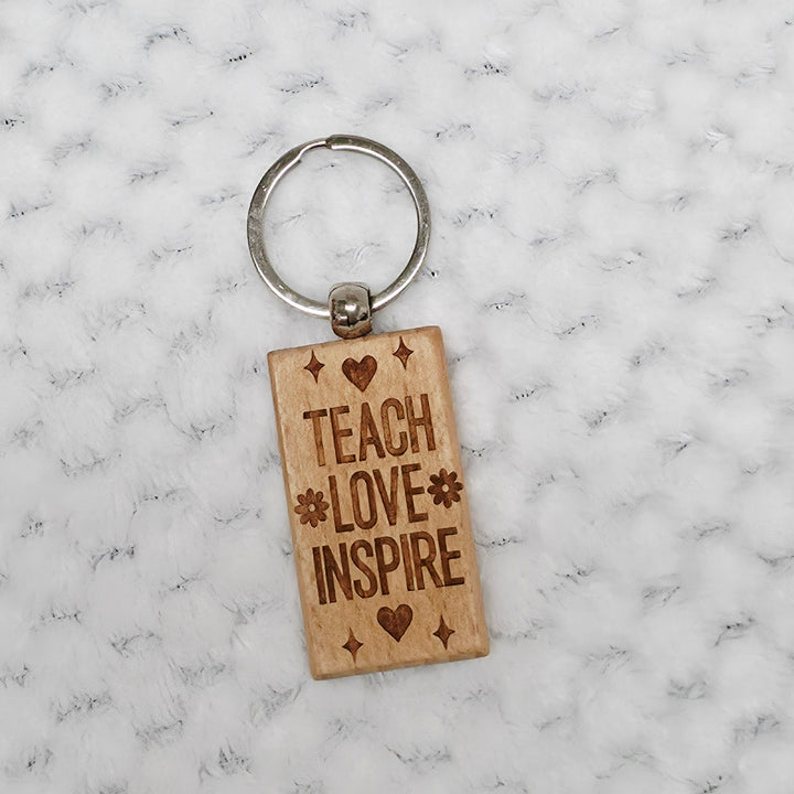 Wooden Teacher Keyring