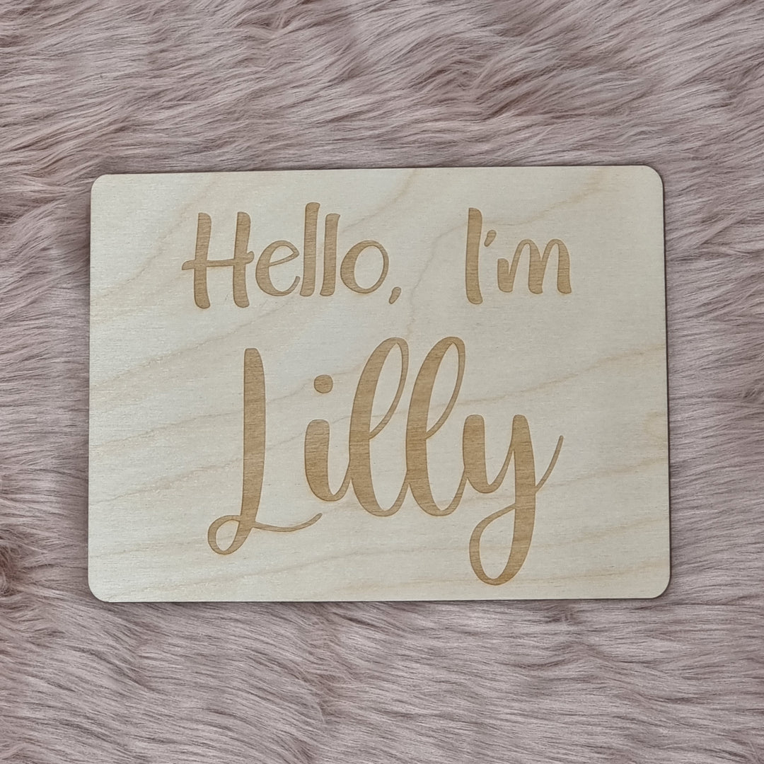 Hello Im X Rectangle Plaque Engraved