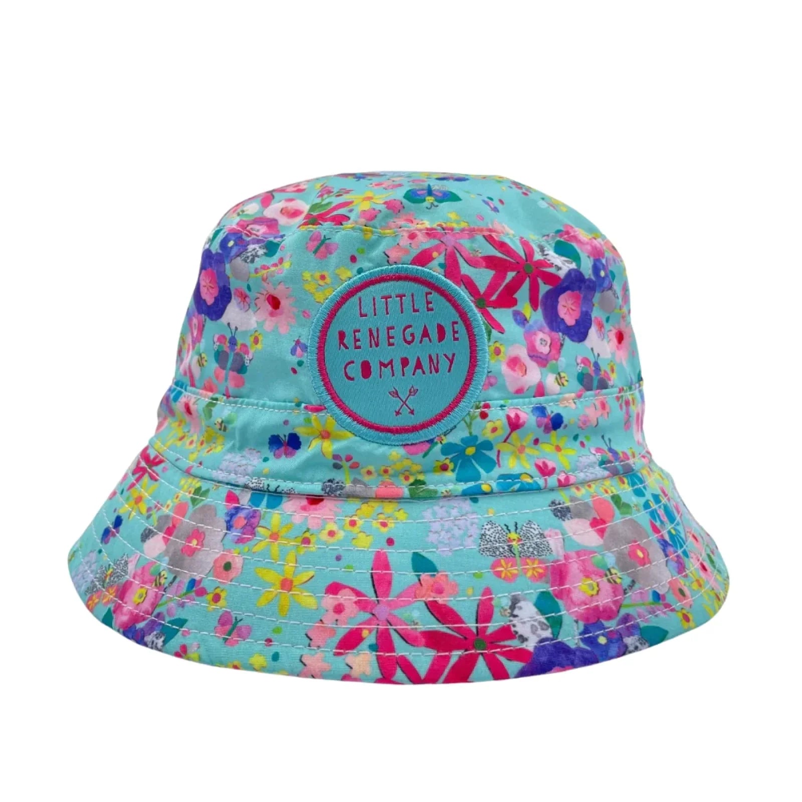 Little Renegade Company Reversible Bucket Hat Magic Garden Pale Pink Tazmyrtle Designs