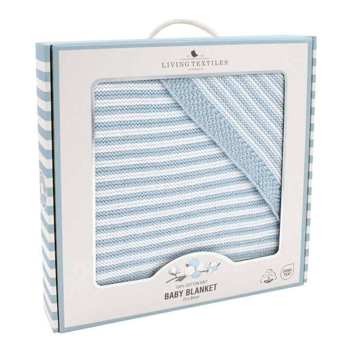 Living Textiles 100% Cotton Knit Stripe Blanket