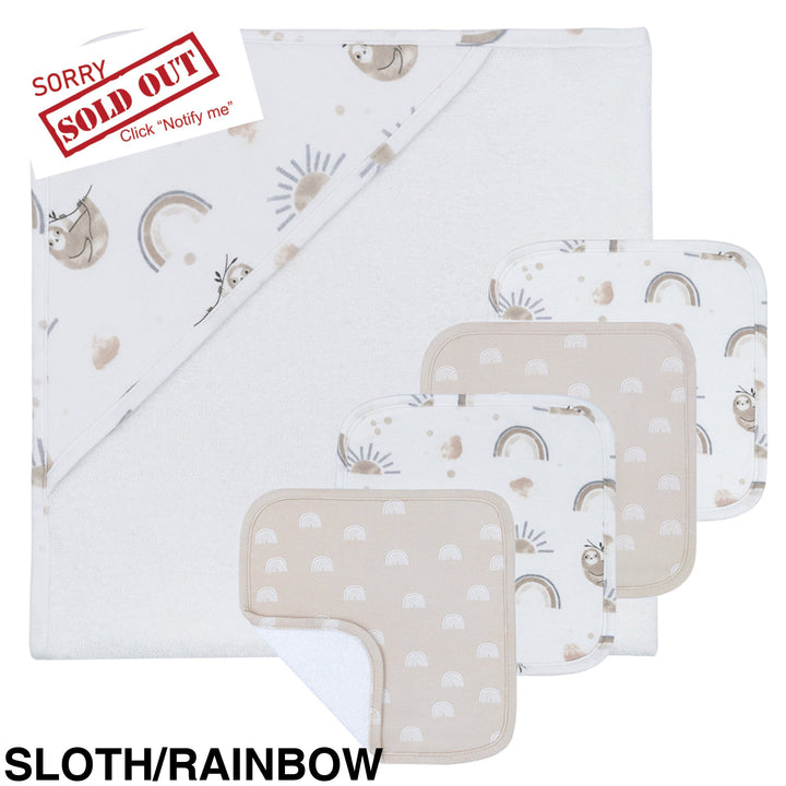 Living Textiles 5Pc Bath Gift Set Sloth/Rainbow