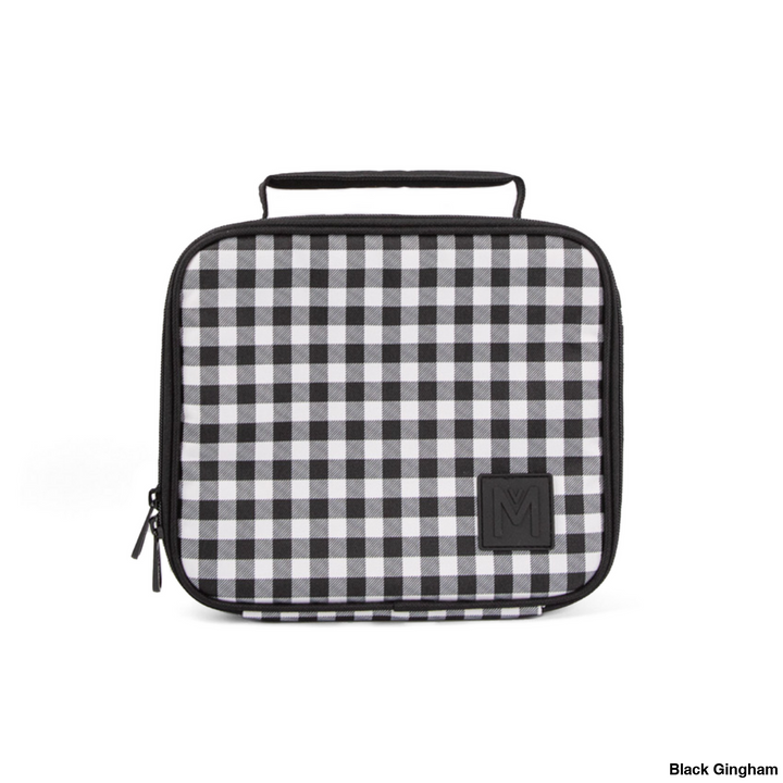 MontiiCo Insulated Lunch Bag Medium Black Gingham