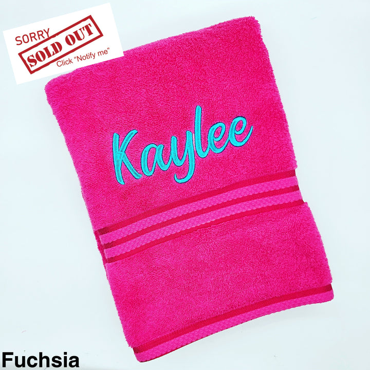 Personalised Bath Towel Fuschia