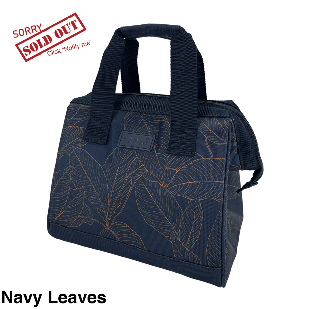 Sachi Insulated Tote Navy Leaves