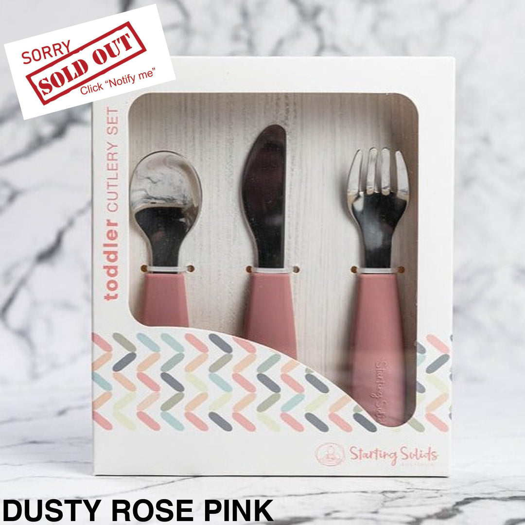 Starting Solids Big Kid Silvie Cutlery Set Dusty Rose Pink