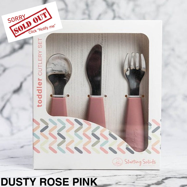 Starting Solids Big Kid Silvie Cutlery Set Dusty Rose Pink