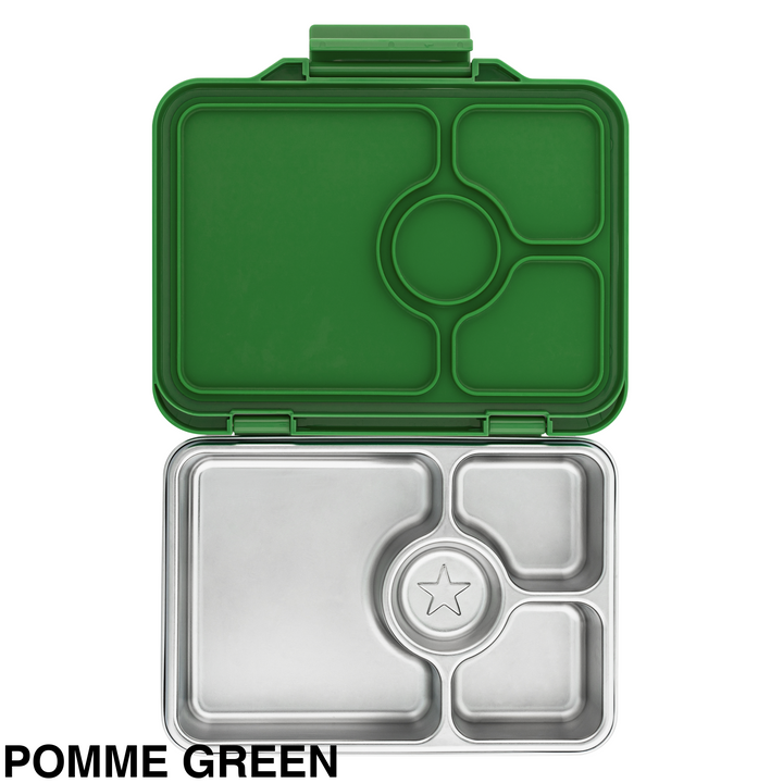 Yumbox Pret Stainless Steel Bennto Box 4 Compartment Pomme Green
