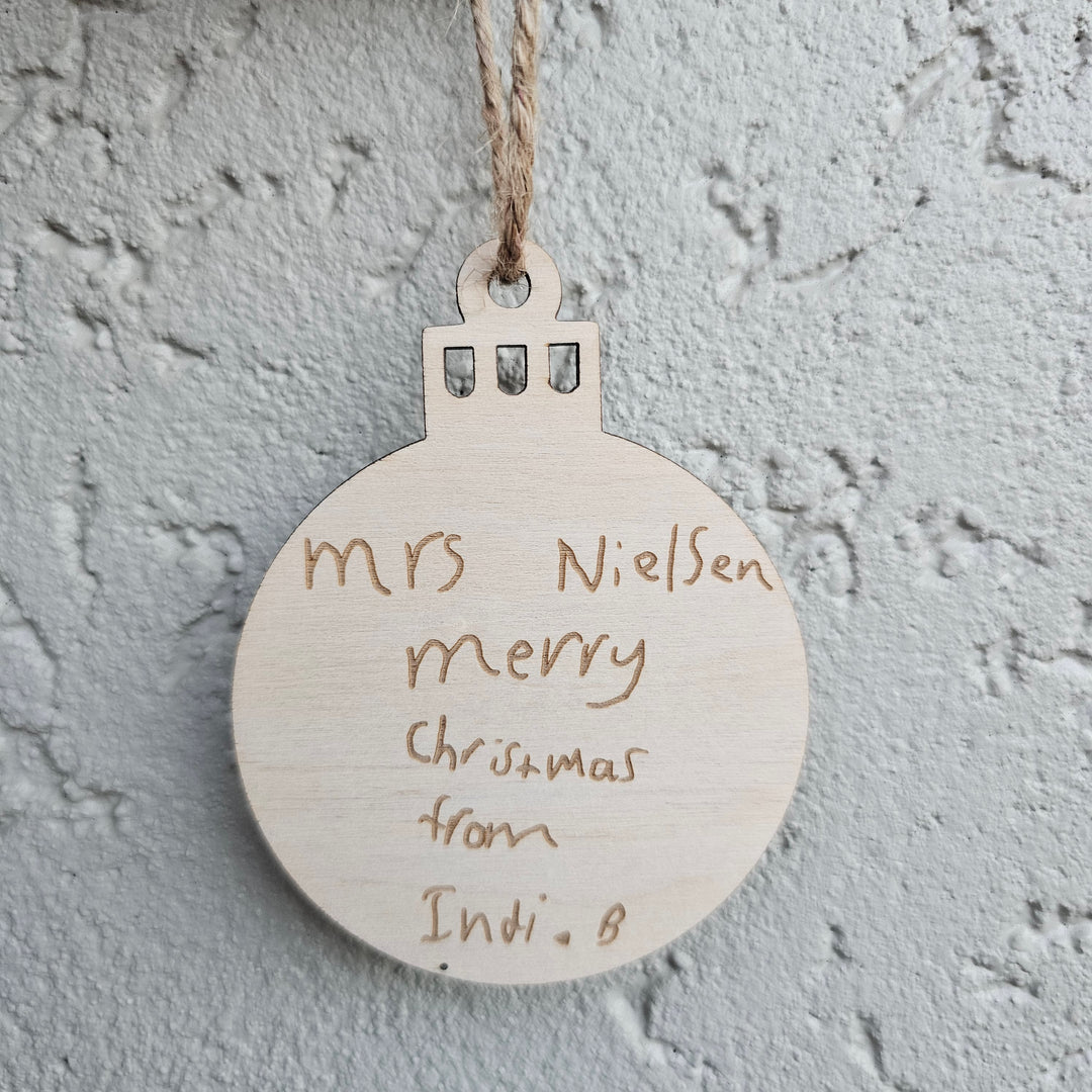 Personalised Wooden Kid's Drawing or Writing Bauble