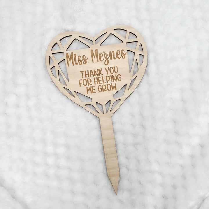 Personalised Heart Shape Planter Stick (stick only)