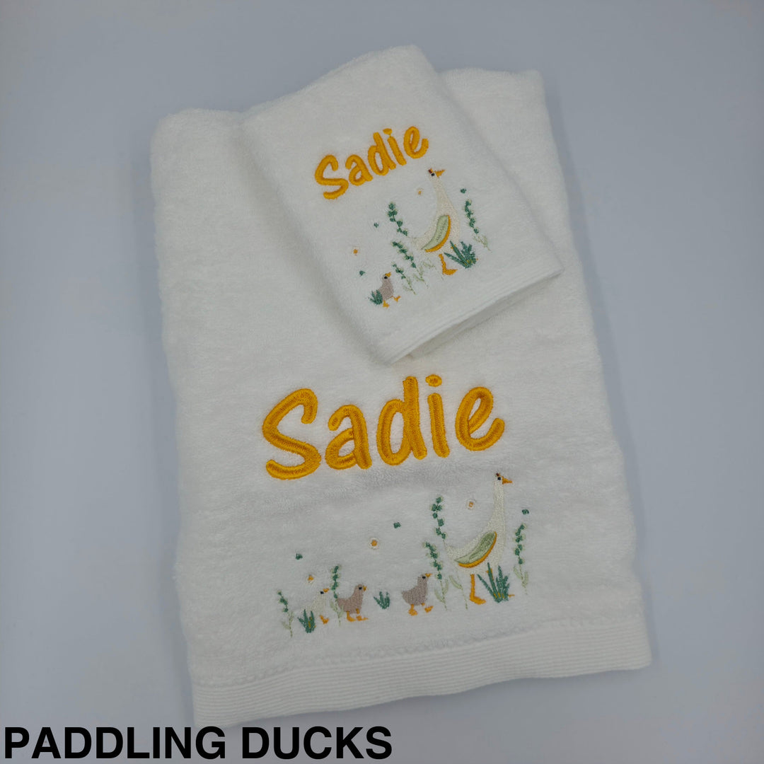 Jiggle &amp; Giggle Embroidered Baby Towel &amp; Face Washer Gift Set