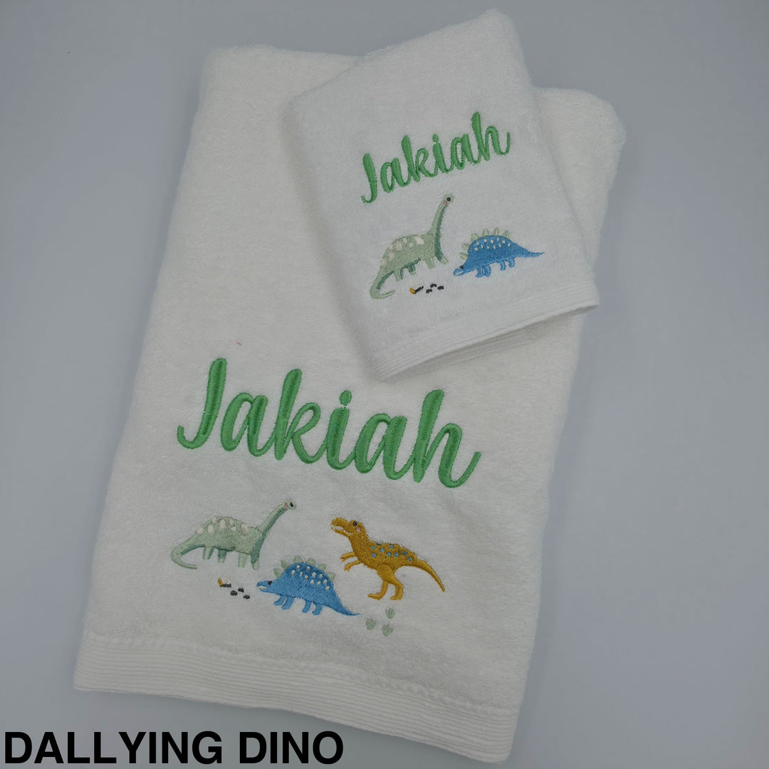Jiggle &amp; Giggle Embroidered Baby Towel &amp; Face Washer Gift Set