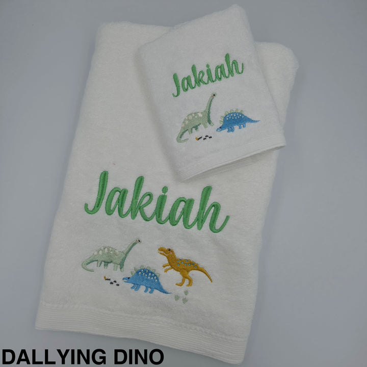 Jiggle &amp; Giggle Embroidered Baby Towel &amp; Face Washer Gift Set