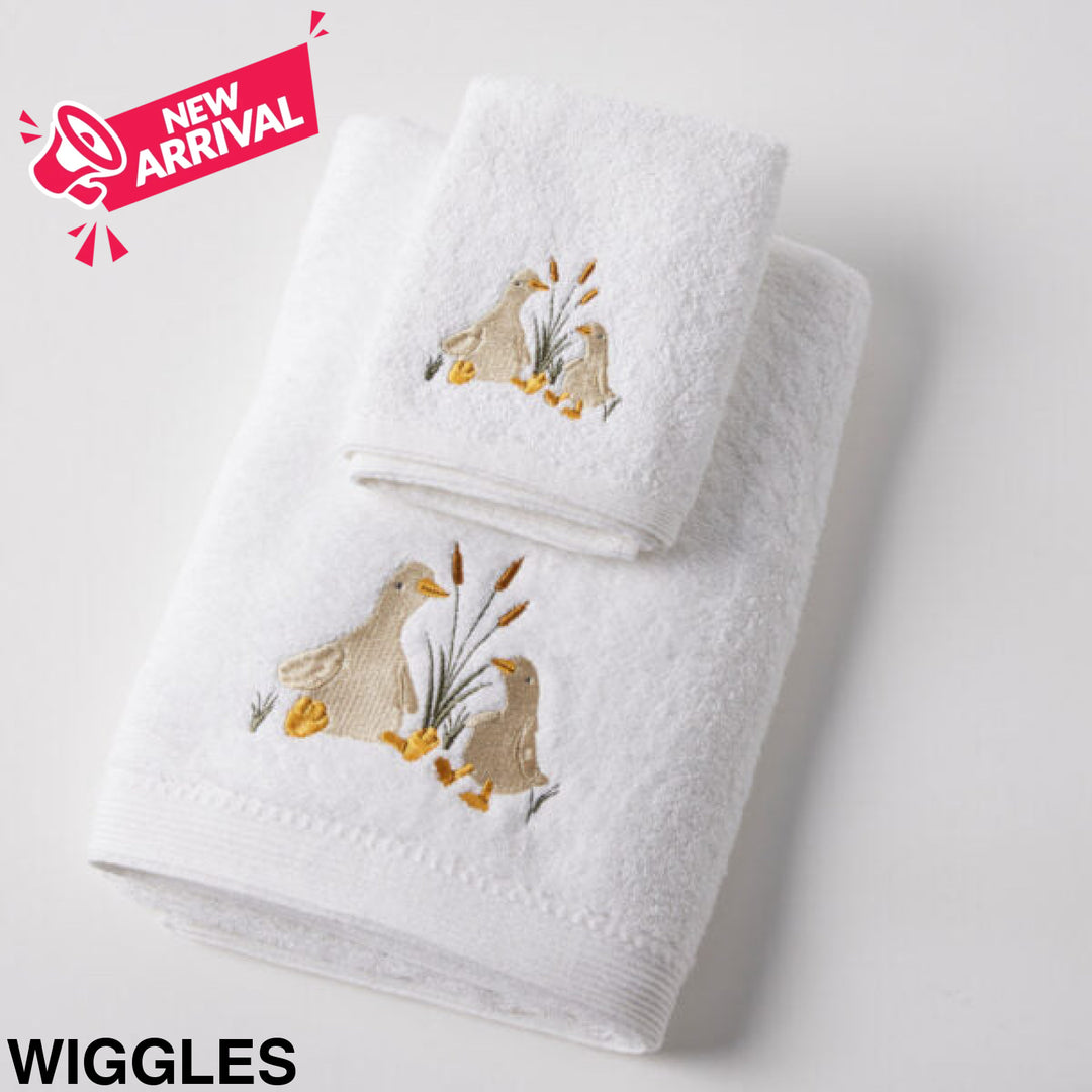 Jiggle &amp; Giggle Embroidered Baby Towel &amp; Face Washer Gift Set