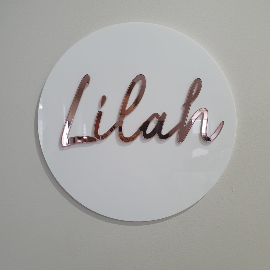 Acrylic Round Name Plaque