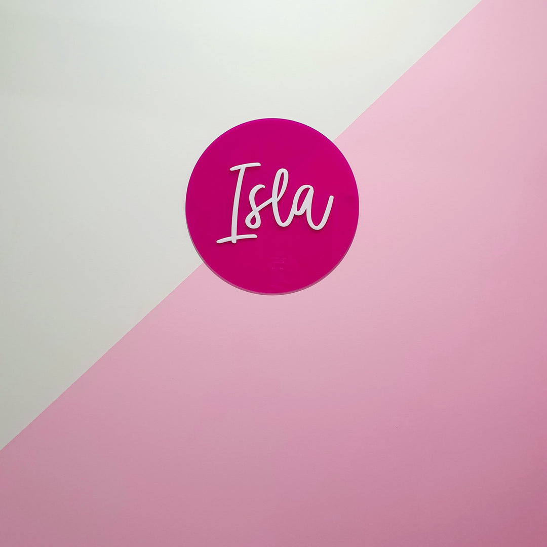 Acrylic Round Name Plaque