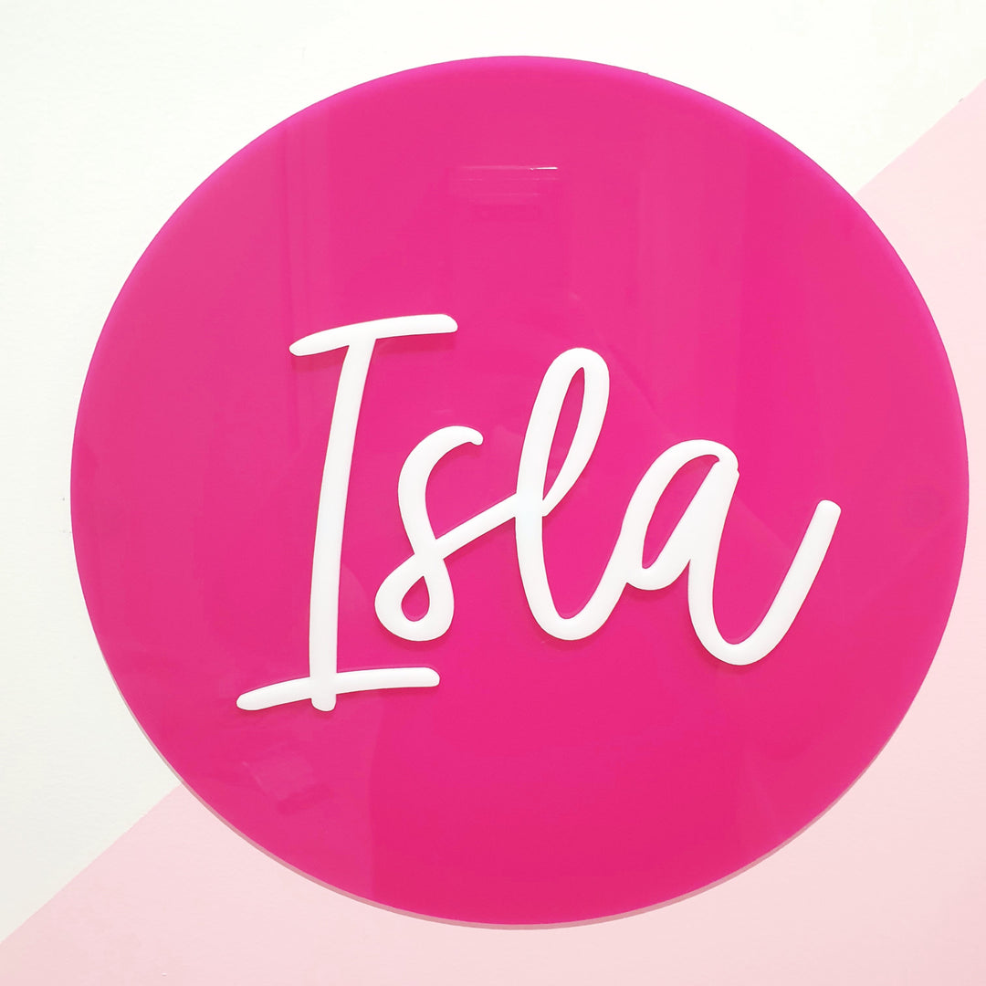 Acrylic Round Name Plaque