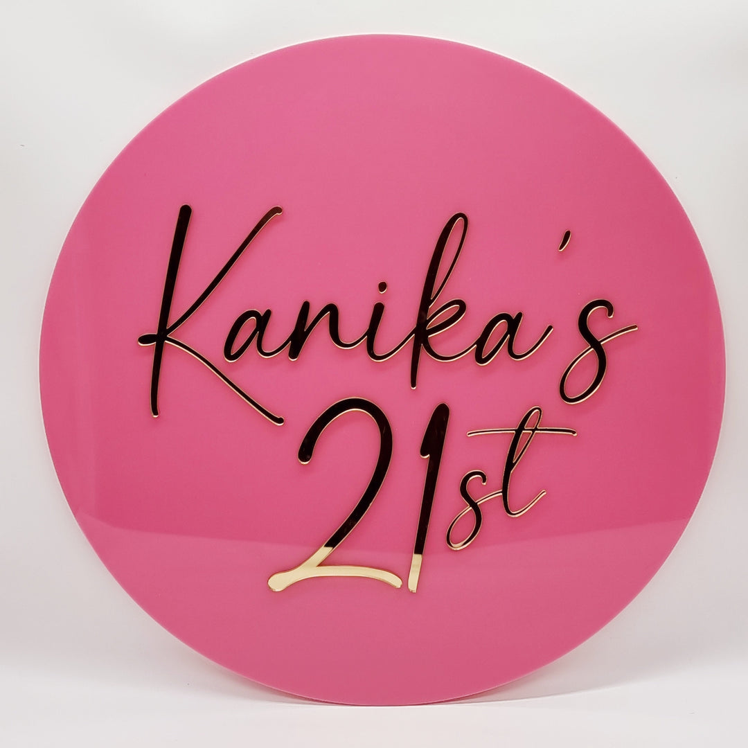 Acrylic Round Name Plaque