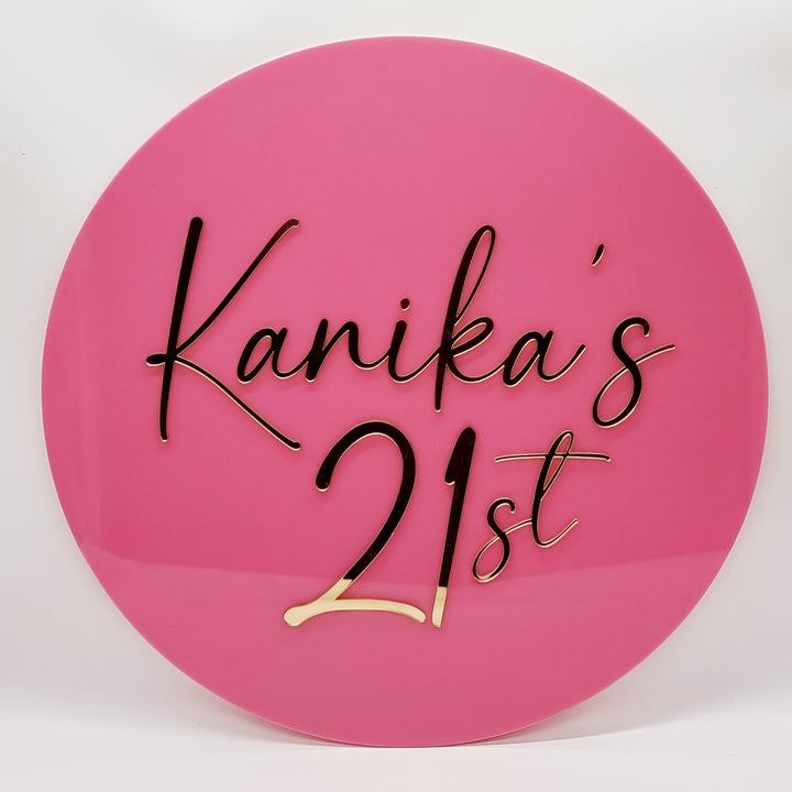Acrylic Round Name Plaque