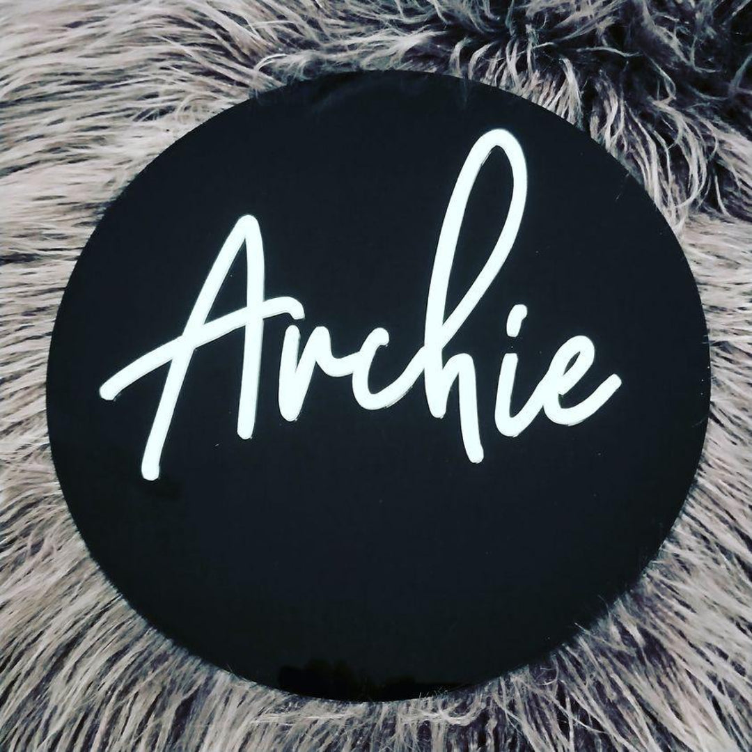Acrylic Round Name Plaque