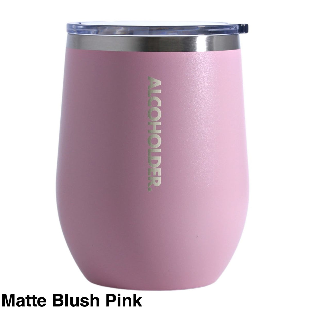Alcoholder Insulated Wine Tumbler Matte Blush Pink