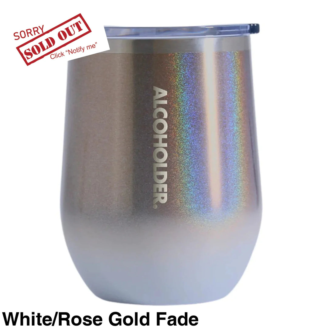 Alcoholder Insulated Wine Tumbler White/Rose Gold Fade