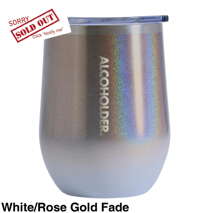 Alcoholder Insulated Wine Tumbler White/Rose Gold Fade