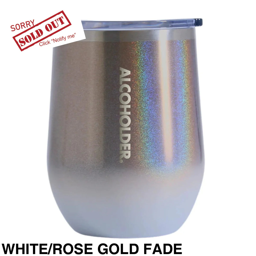Alcoholder Insulated Wine Tumbler White/Rose Gold Fade
