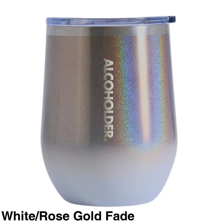 Alcoholder Insulated Wine Tumbler White/Rose Gold Fade