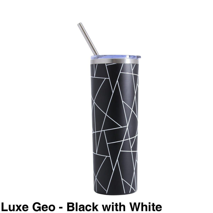 Alcoholder Skinny (Skny) Insulated Tumbler 590Ml Luxe Geo - Black With White