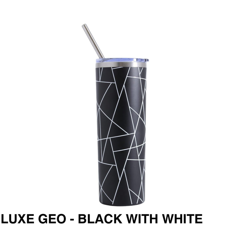 Alcoholder Skinny (Skny) Insulated Tumbler 590Ml Luxe Geo - Black With White