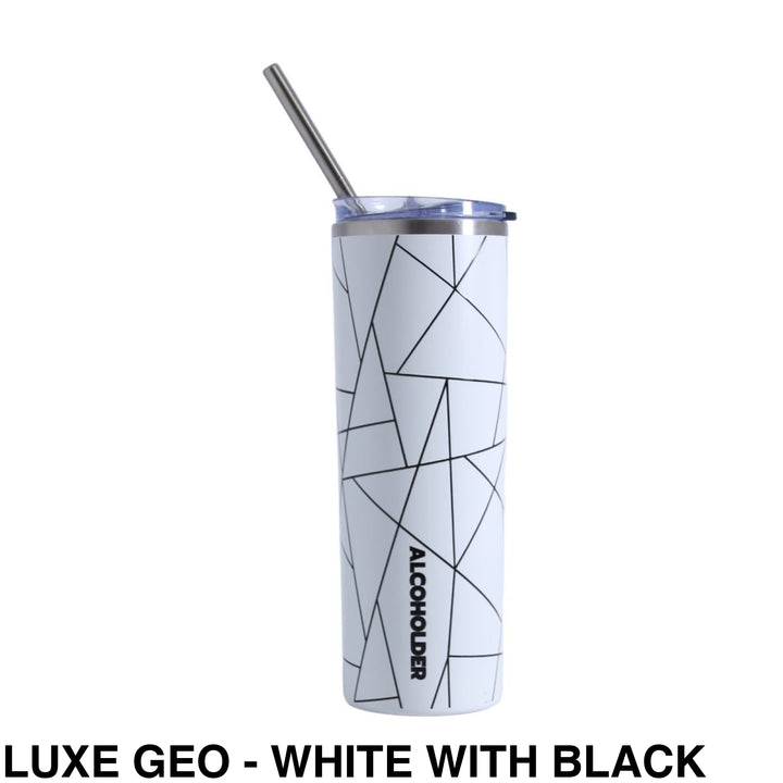 Alcoholder Skinny (Skny) Insulated Tumbler 590Ml Luxe Geo - White With Black