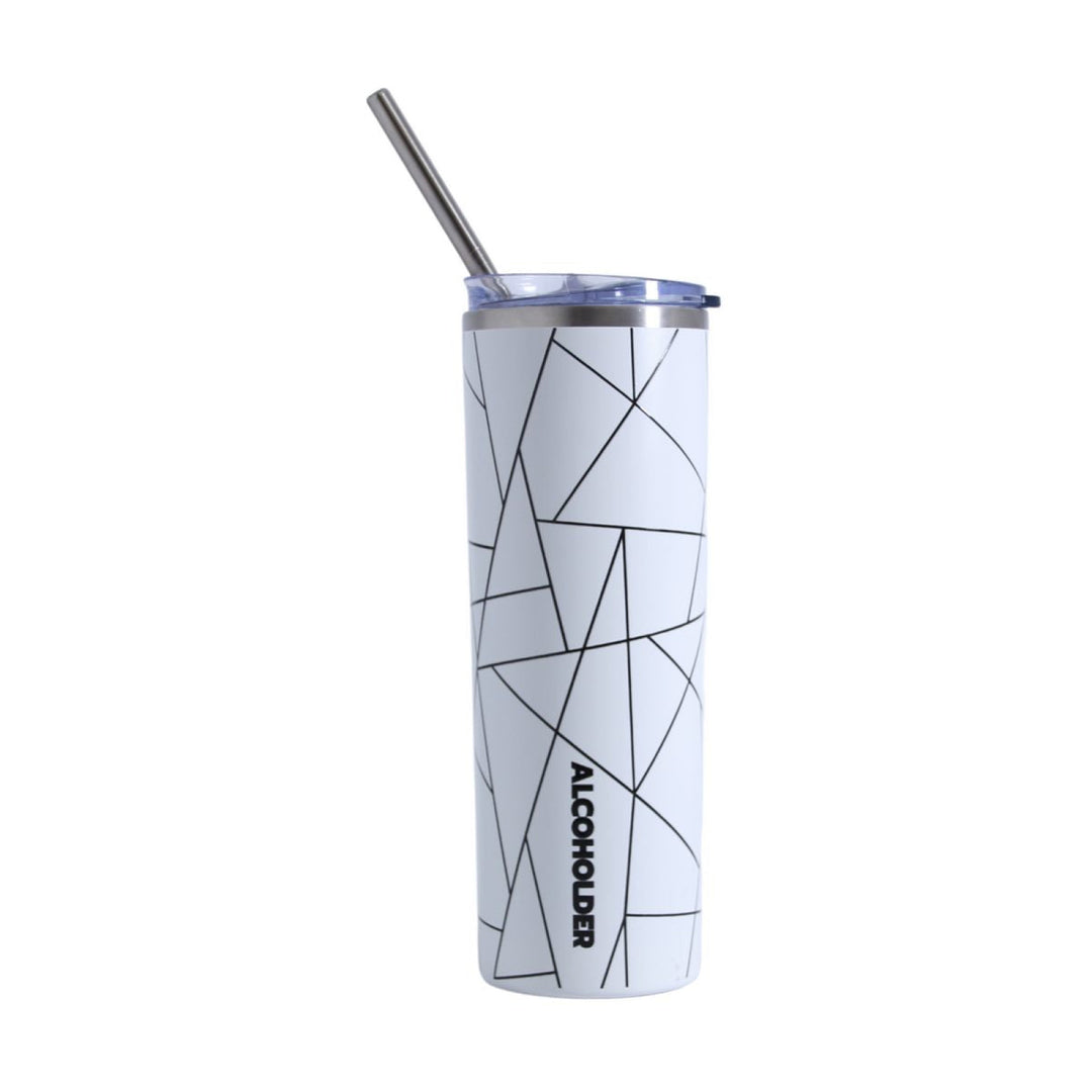 Alcoholder Skinny (Skny) Insulated Tumbler 590Ml Luxe Geo - White With Black