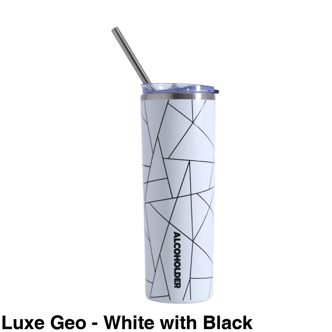 Alcoholder Skinny (Skny) Insulated Tumbler 590Ml Luxe Geo - White With Black