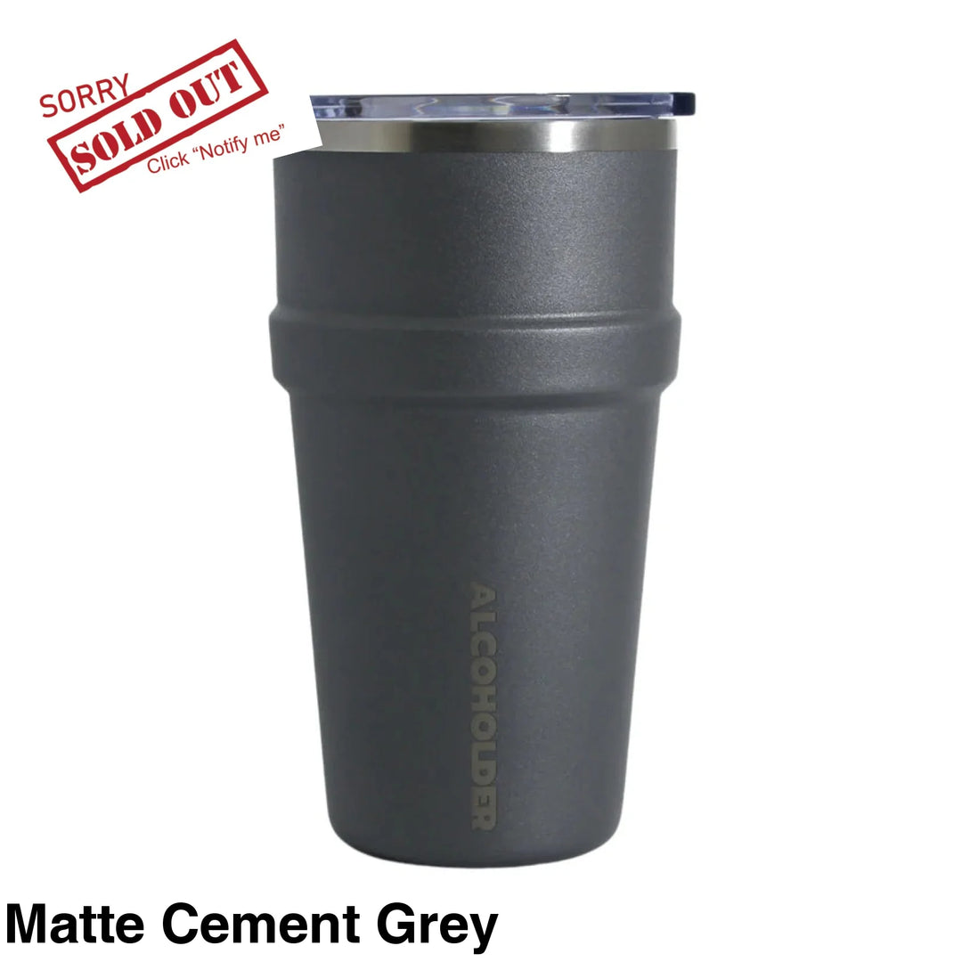 Alcoholder Stax Stackable Insulated Tumbler 475Ml Matte Cement Grey
