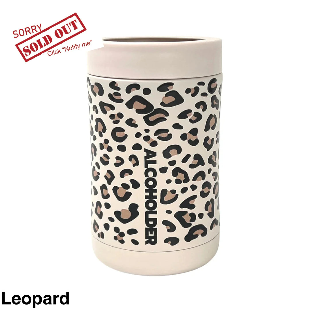 Alcoholder Stubzero Can & Bottle Stubby Cooler Leopard