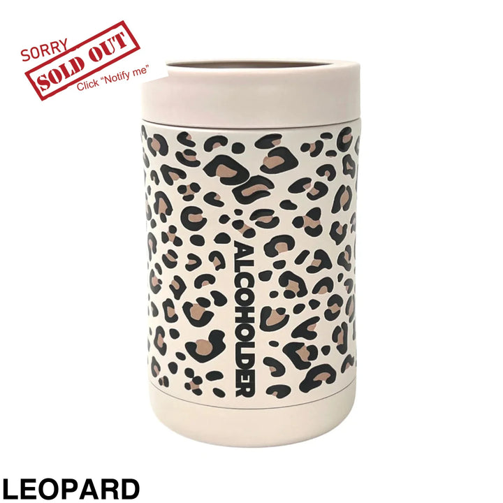 Alcoholder Stubzero Can & Bottle Stubby Cooler Leopard