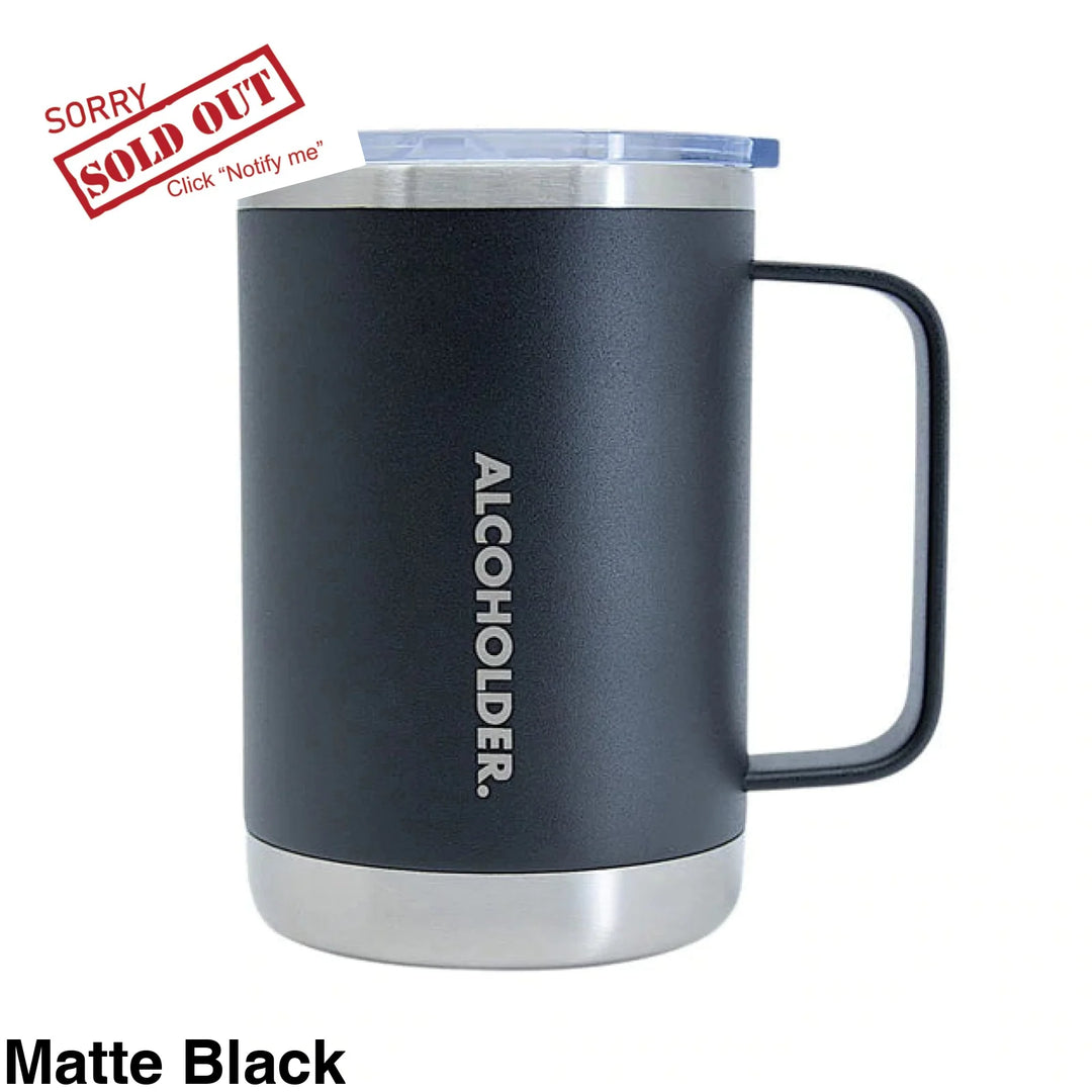 Alcoholder Tankd Insulated Mug With Handle 475Ml Matte Black