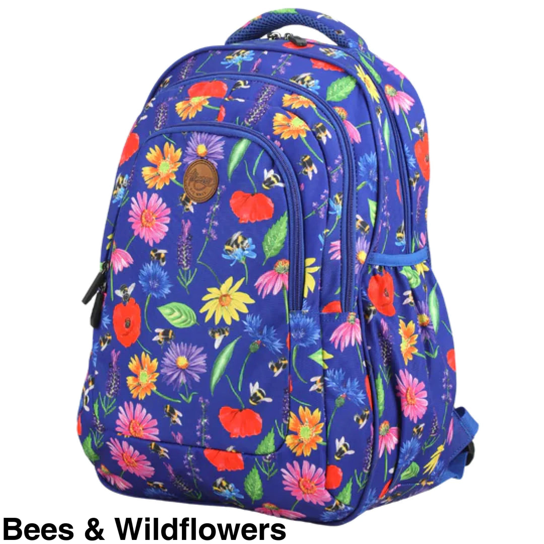 Alimasy School Backpack - Large Bees & Wildflowers *Preorder Due Approx 1/12/22*