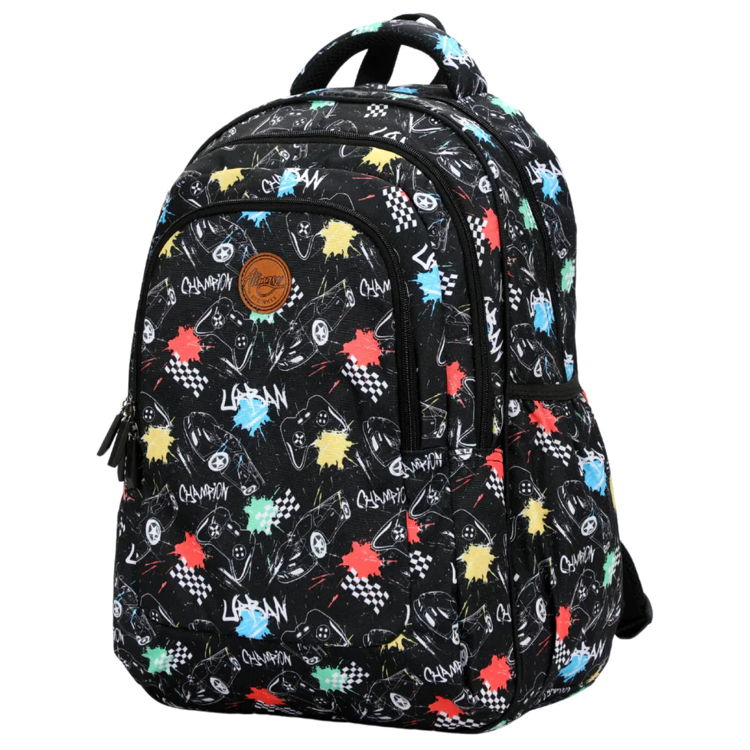 Alimasy School Backpack - Large Black Urban