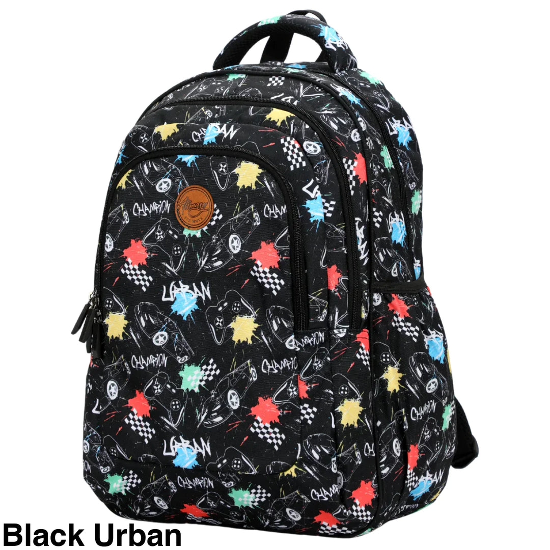 Alimasy School Backpack - Large Black Urban