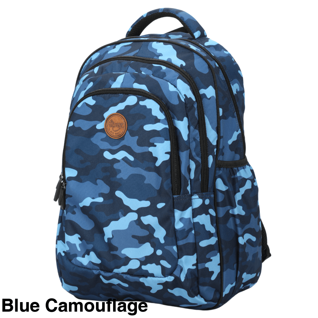 Alimasy School Backpack - Large Blue Camouflage