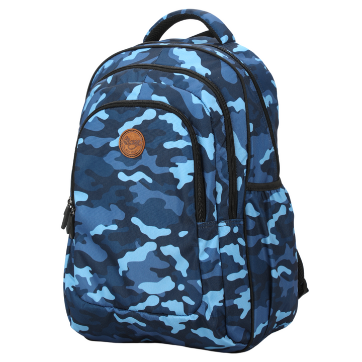Alimasy School Backpack - Large Blue Camouflage