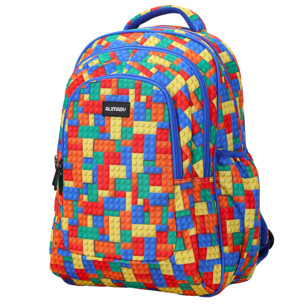 Alimasy School Backpack - Large Bricks