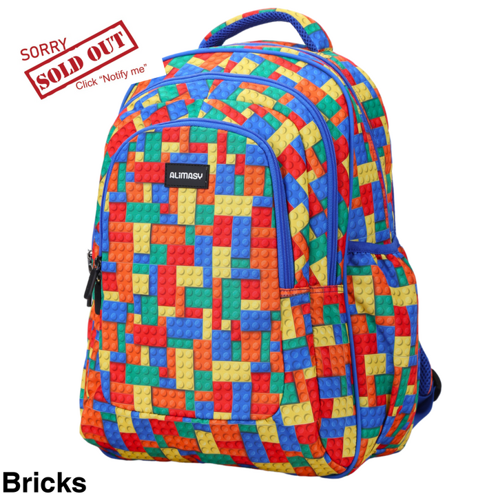 Alimasy School Backpack - Large Bricks