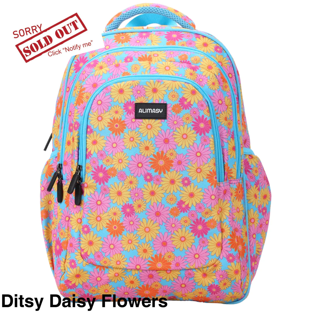 Alimasy School Backpack - Large Ditsy Daisy Flowers