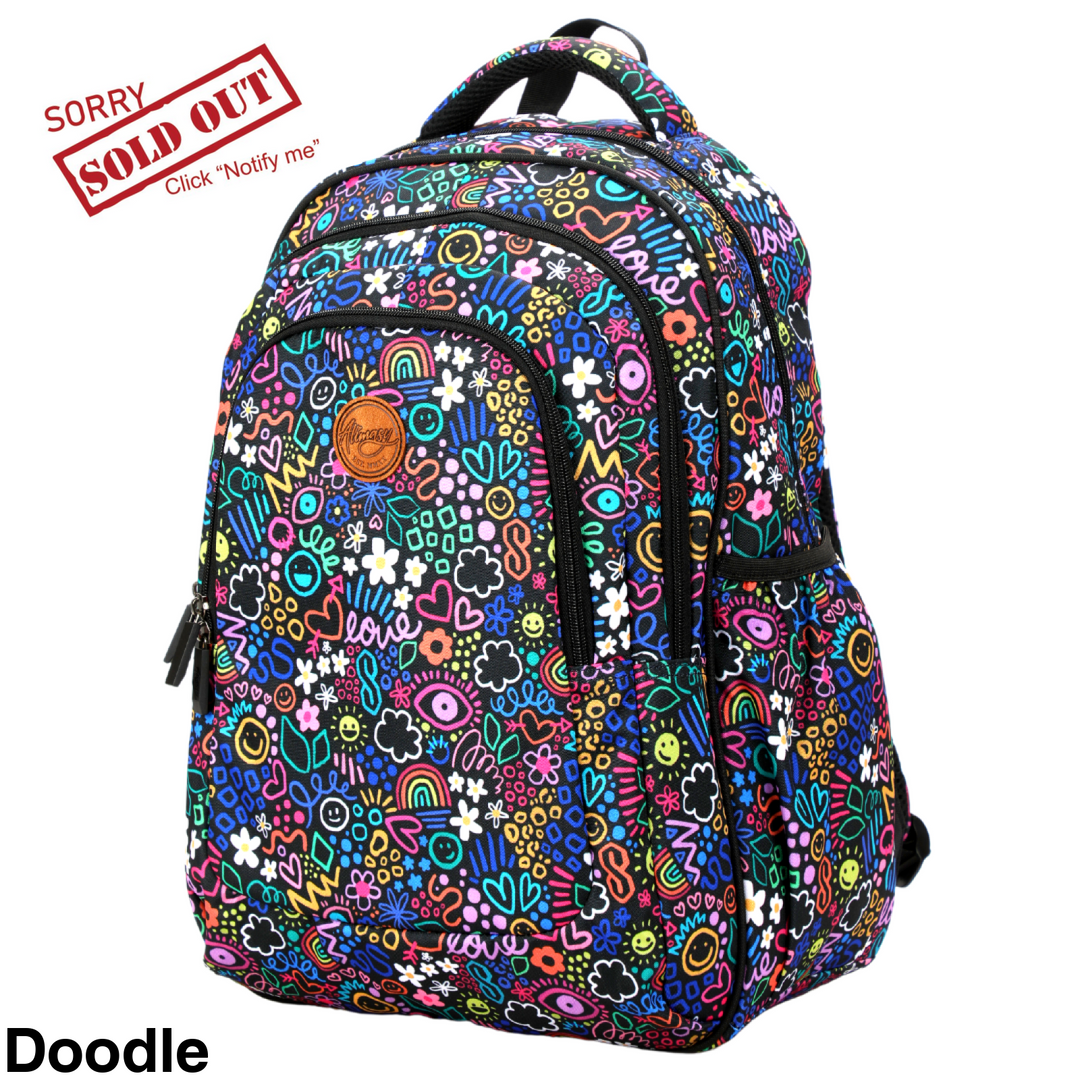 Alimasy School Backpack - Large Doodle