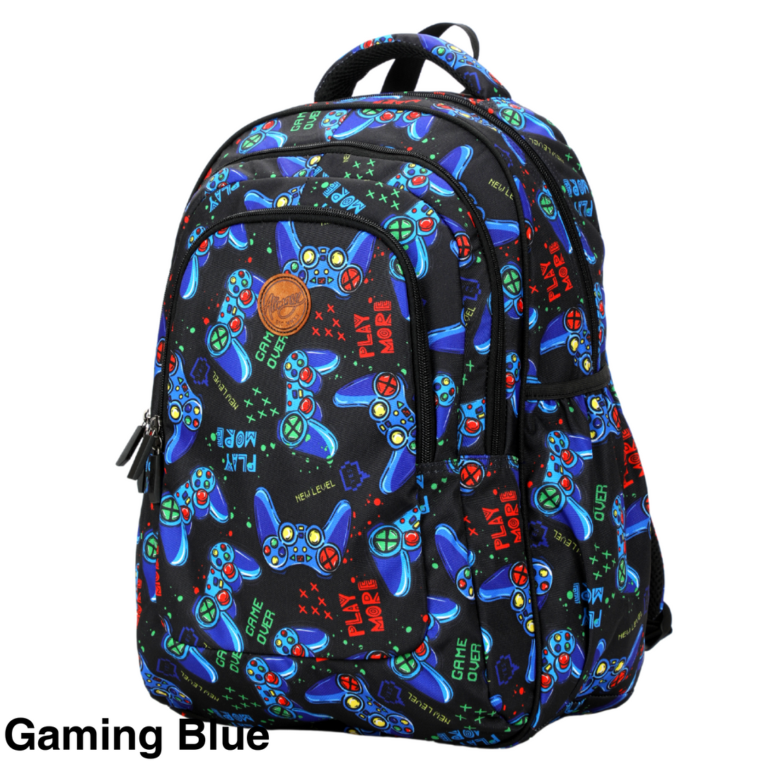 Alimasy School Backpack - Large Gaming Blue