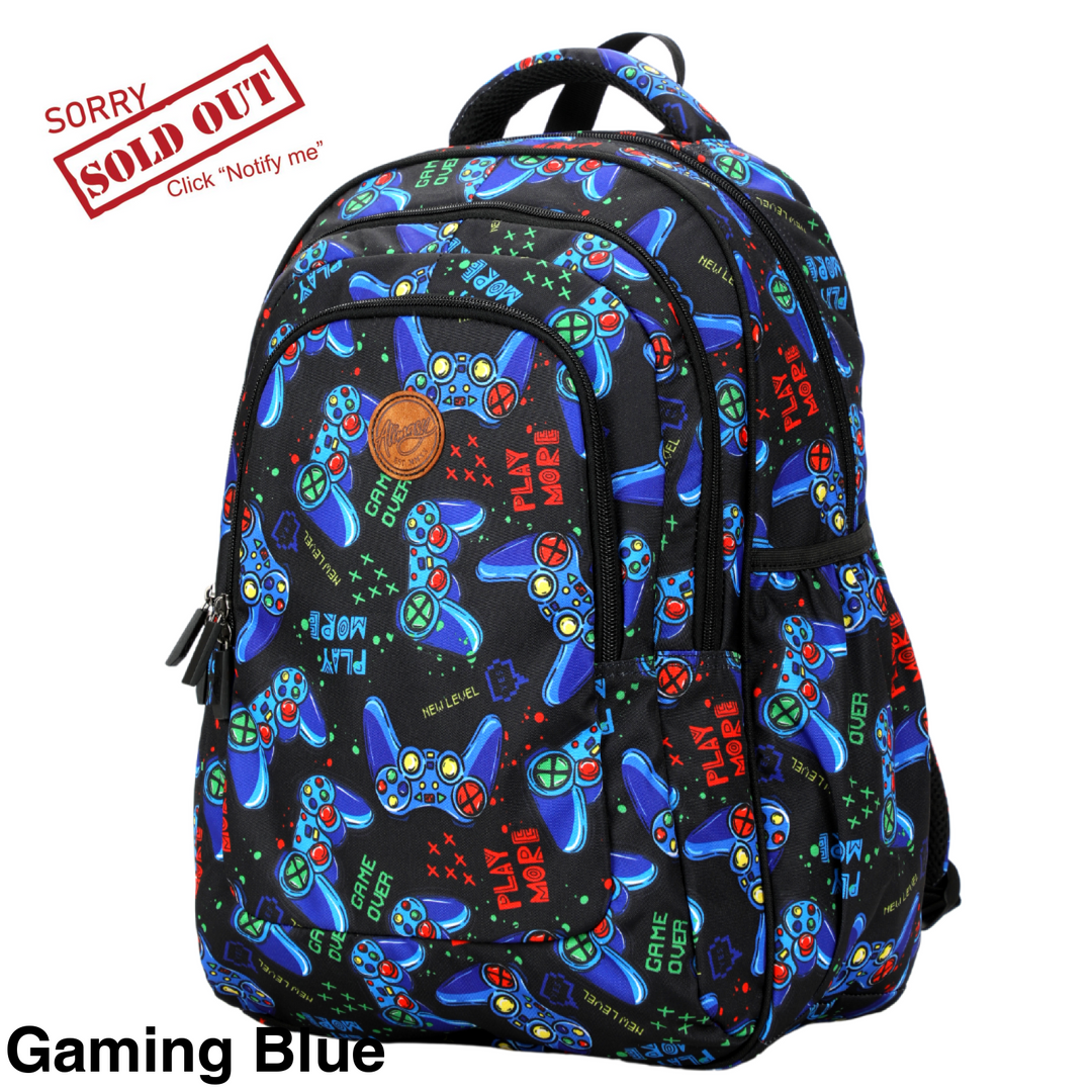 Alimasy School Backpack - Large Gaming Blue